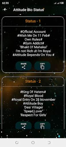 Bio Status Ideas screenshot 2