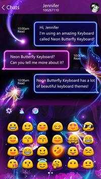 Thème du clavier de néon papillons screenshot 5