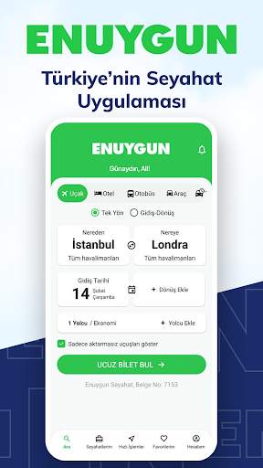 ENUYGUN: Uçak Otel Otobüs Araç screenshot 1