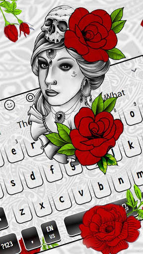 Tattoo Rose Keyboard Theme screenshot 1