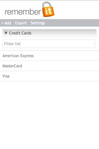 Remember It Passwords App screenshot 2