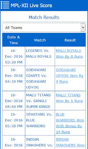MPL Live Score screenshot 3