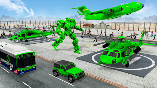 Army School Bus Robot Car Game screenshot 15