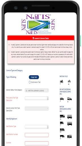 Natis Driving License Bookings. screenshot 2