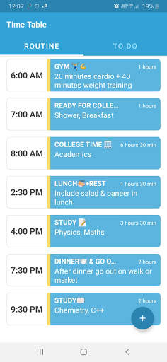 Time Table - Schedule & Plan Your Daily Routine screenshot 1