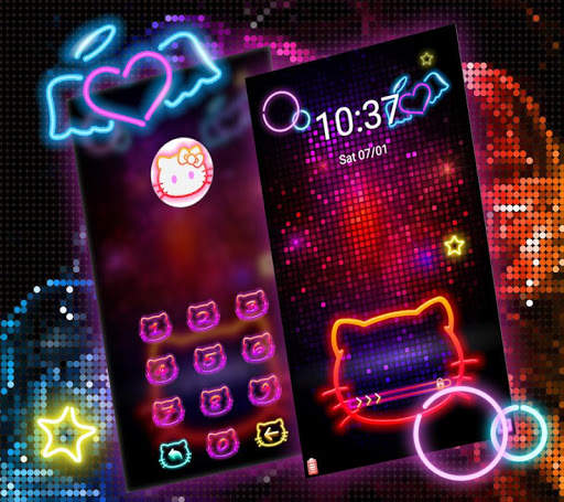 Kitty Cool Neon Theme screenshot 2