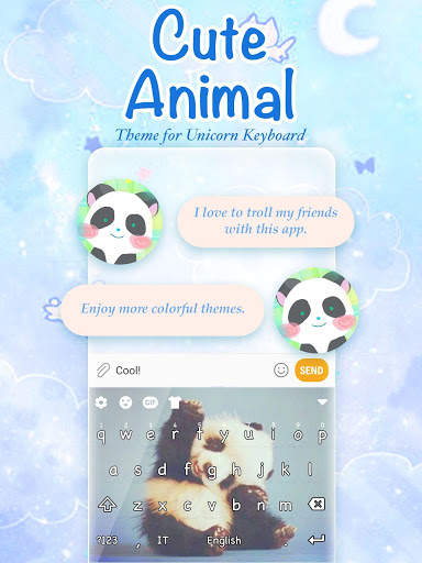 Cute Animal Keyboard Theme for Girls screenshot 1
