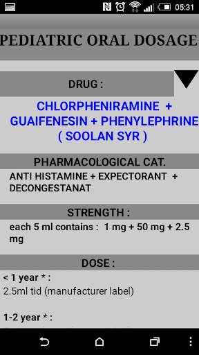 PEDIATRIC ORAL DOSAGE screenshot 3