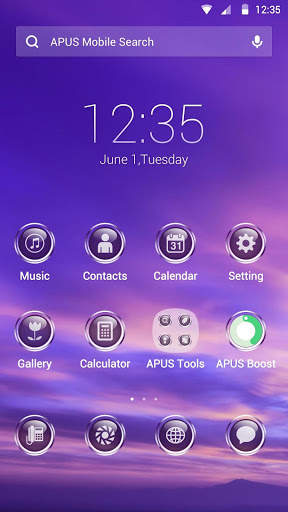 Purple Sky-APUS Launcher theme screenshot 1