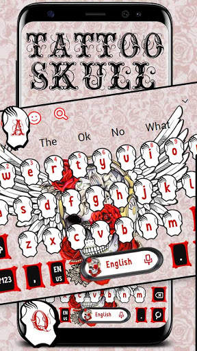 Tattoo Wing Skull Keyboard Theme screenshot 1
