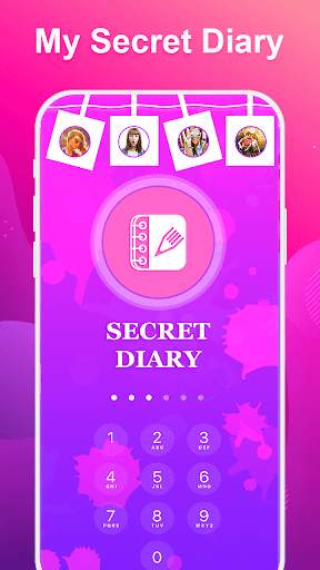 Secret diary with lock-Password,fingerprint 1 تصوير الشاشة