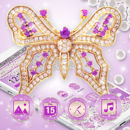 Pink Pearl Diamond Butterfly Theme icon