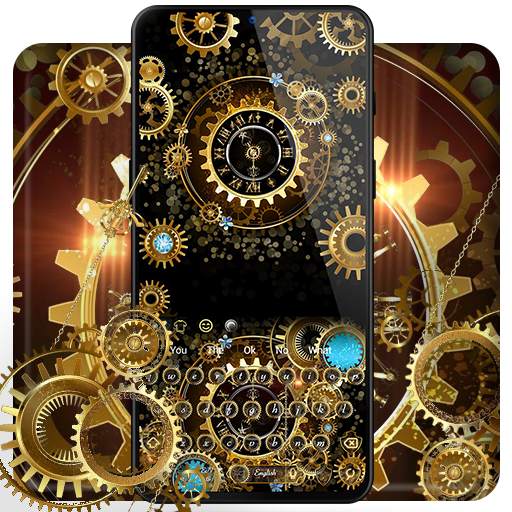 Luxury Silver Cogwheel Keyboard 10001001