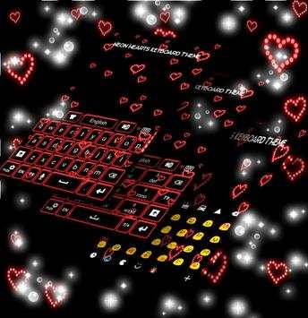 Neon Hearts Keyboard Theme screenshot 3