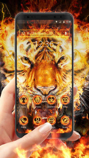 Flame Cool Tiger- APUS Launcher Free Theme screenshot 1