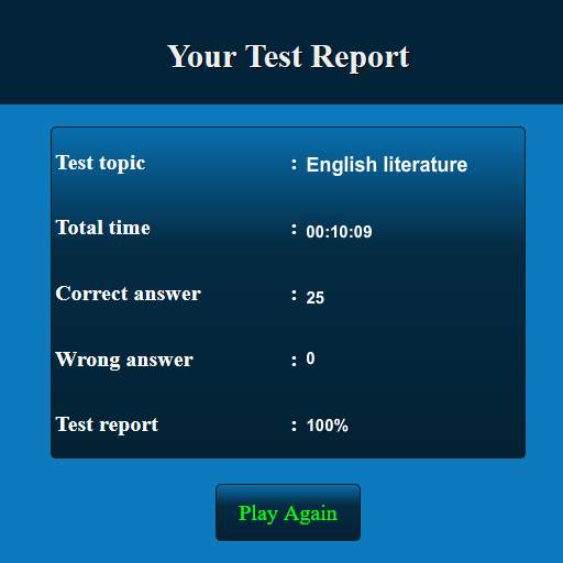English Literature MCQ screenshot 5
