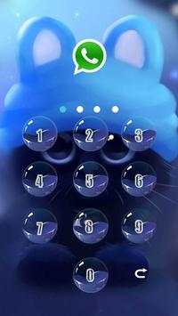 Green AppLock Theme White Cats screenshot 1