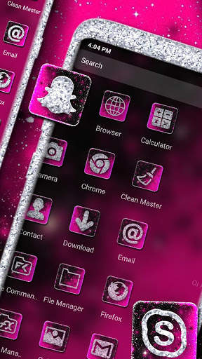 Black Pink Glitter Launcher Themes screenshot 2