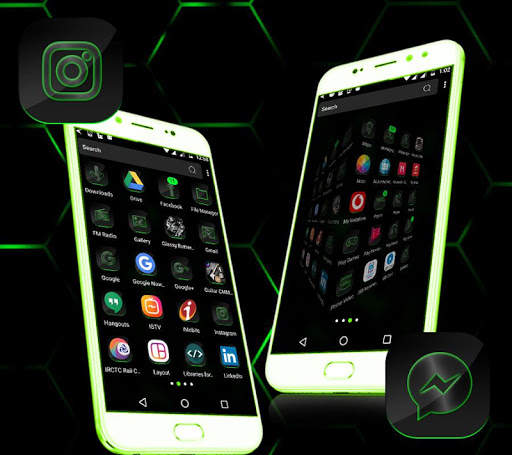 Cool Neon Green Launcher Theme screenshot 4