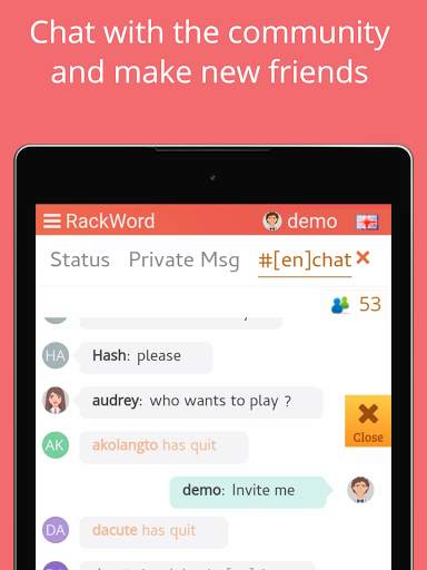 Rackword - Free real-time multiplayer word game screenshot 22