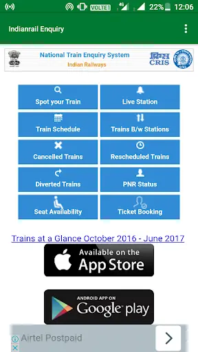 NTES Railwway app screenshot 2