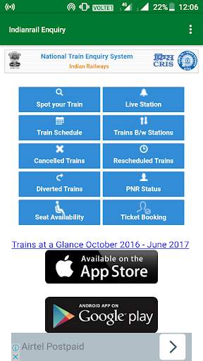 NTES Railwway app screenshot 2