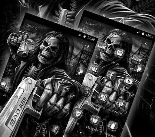 Black Skull Gun Fire Theme screenshot 6