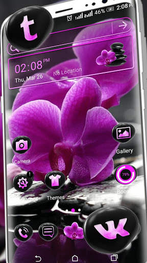Orchid Flower Launcher Theme screenshot 1