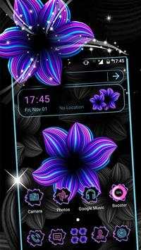 Neon Flower Pink Purple Launcher Theme screenshot 1