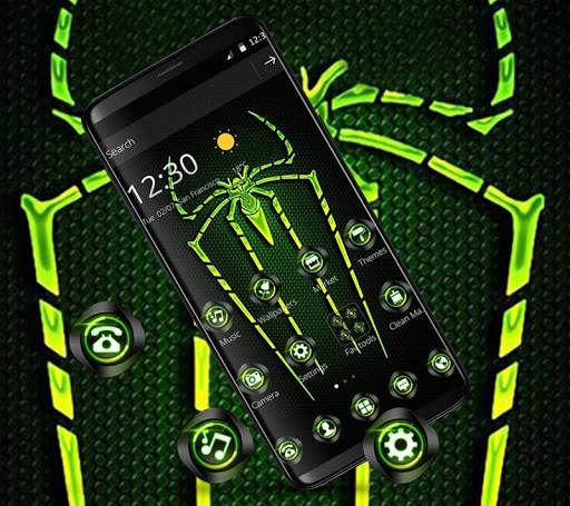 Green Fluorescent Spider Theme screenshot 1