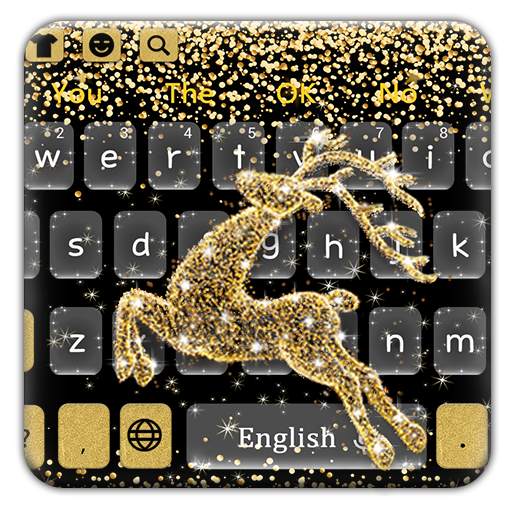 Shiny Star Gold Reindeer Keyboard 10001006