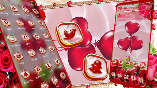 Red Rose Love Launcher Theme screenshot 1