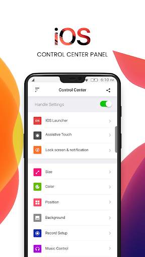 iOS Control Center Panel स्क्रीनशॉट 1
