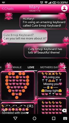 Pink Neon Emoji Keyboard Theme screenshot 4