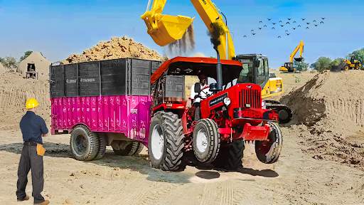 Heavy Tractor Trolley Game 3D screenshot 1