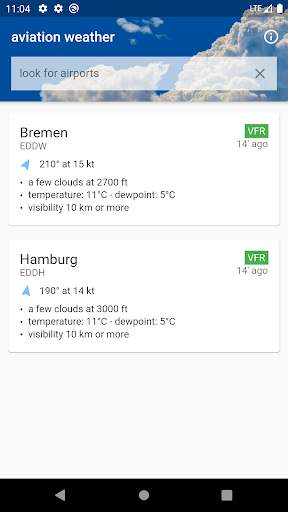Aviation weather - METAR & TAF screenshot 1