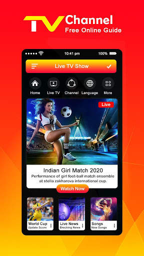 Live TV Channels Free Online Guide screenshot 2