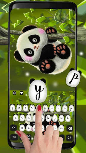 Cute Baby Panda Keyboard Theme screenshot 1