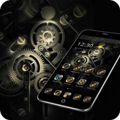 Gold Black Royal Gears Theme icon