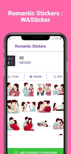 Romantic Stickers : WASticker screenshot 2