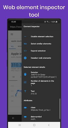 Dev Browser: Proxy, JS Console, Web Edit Inspect screenshot 1