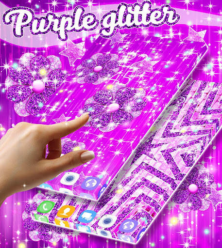 Purple glitter live wallpaper screenshot 1