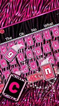Pink Zebra Keyboard Theme screenshot 2