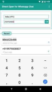 Direct Open for Whatsapp Chat screenshot 1