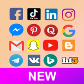 All in one social media and social network app icon