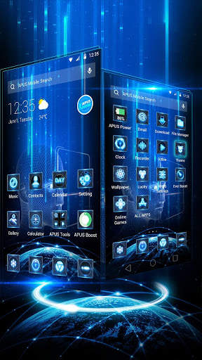 Blue neon future tech theme screenshot 4