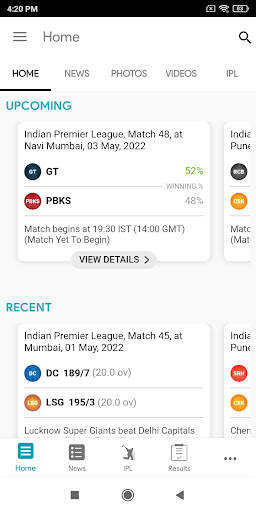 NDTV Cricket screenshot 1