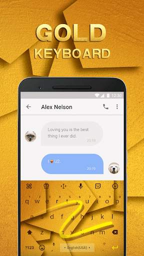Gold Emoji Keyboard Theme screenshot 4