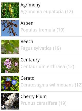 Bach Flower Remedy Browser screenshot 1