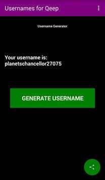 Usernames for Qeep screenshot 2